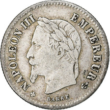 Coin, France, Napoleon III, 20 Centimes, 1867, Strasbourg, EF(40-45), Silver