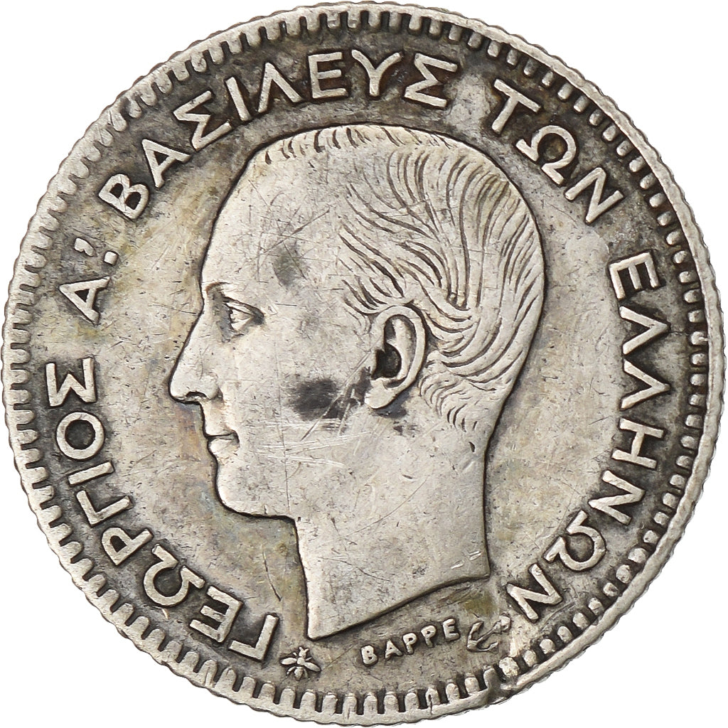 Münze, Griechenland, George I, 20 Lepta, 1874, Paris, S+, Silber, KM:44
