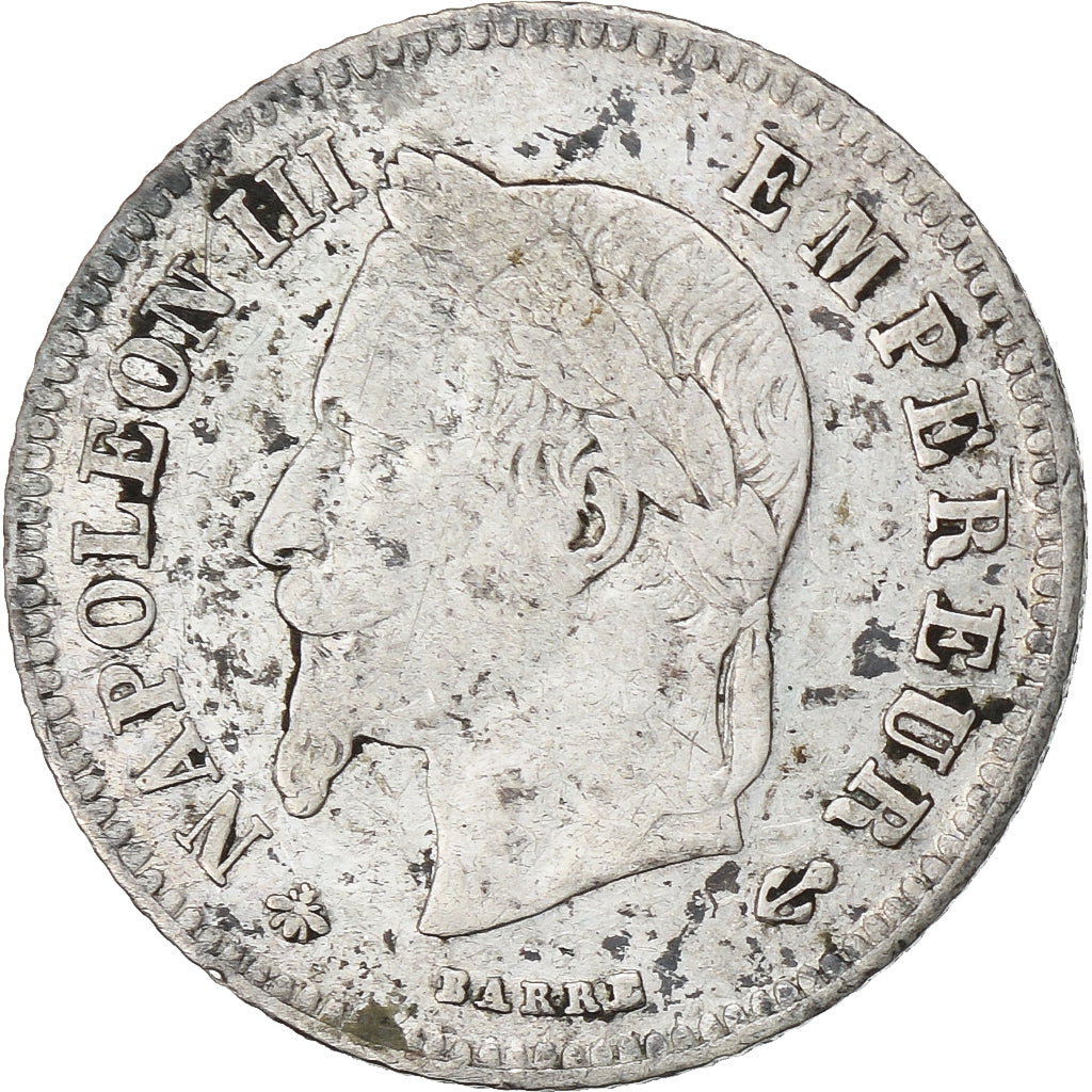 France, 20 Centimes, Napoléon III, 1864, Paris, Silver, VF(20-25), Gadoury:308