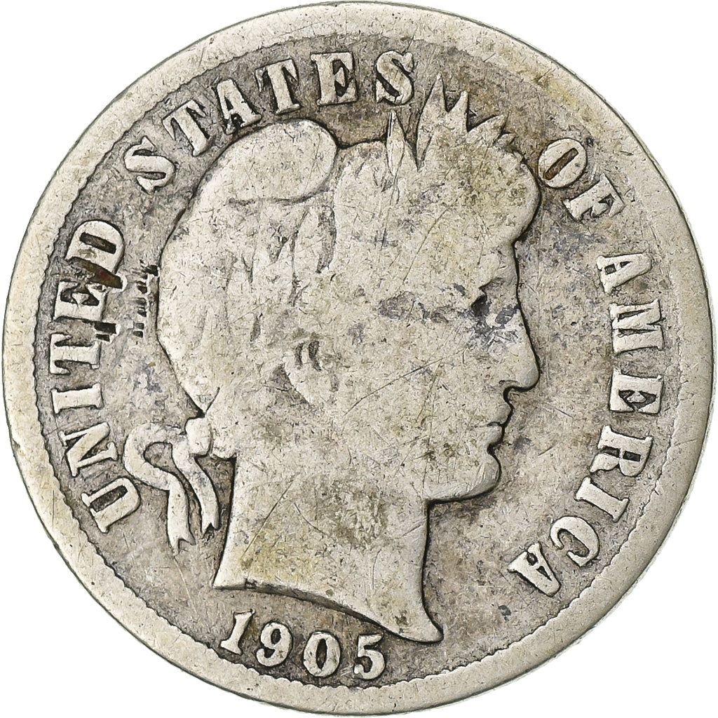 Verenigde Staten, Dime, Barber Dime, 1905, Philadelphia, Zilver, ZG+, KM:113
