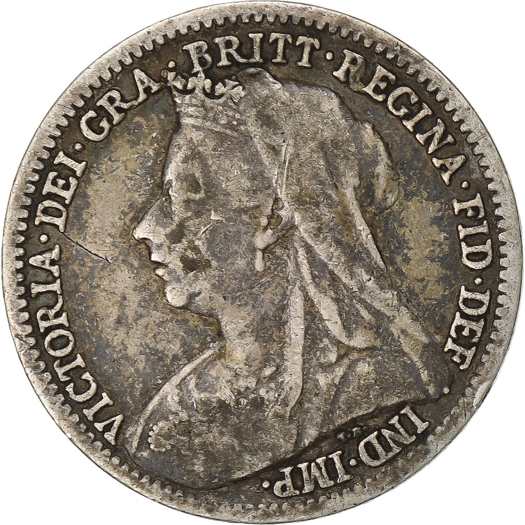 Great Britain, Victoria, 3 Pence, 1900, Silver, EF(40-45), KM:777