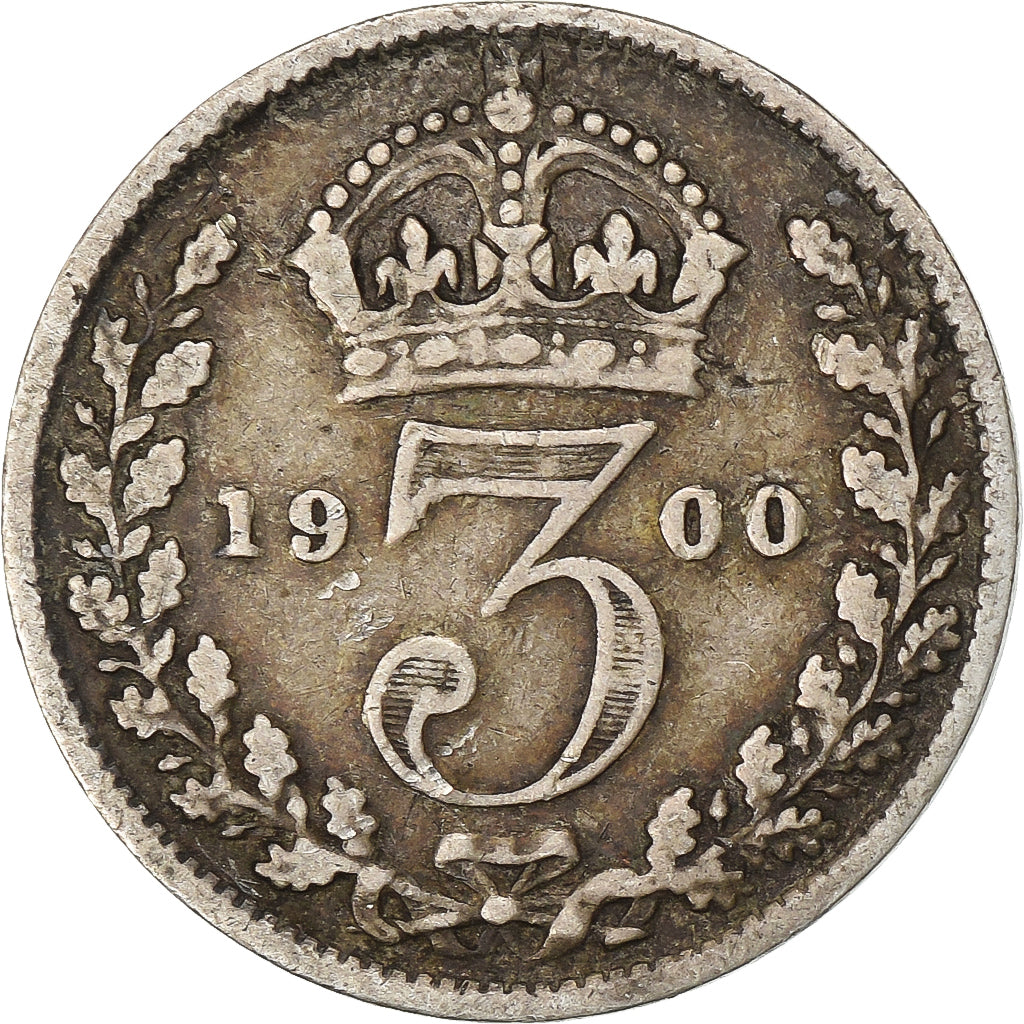 Great Britain, Victoria, 3 Pence, 1900, Silver, EF(40-45), KM:777