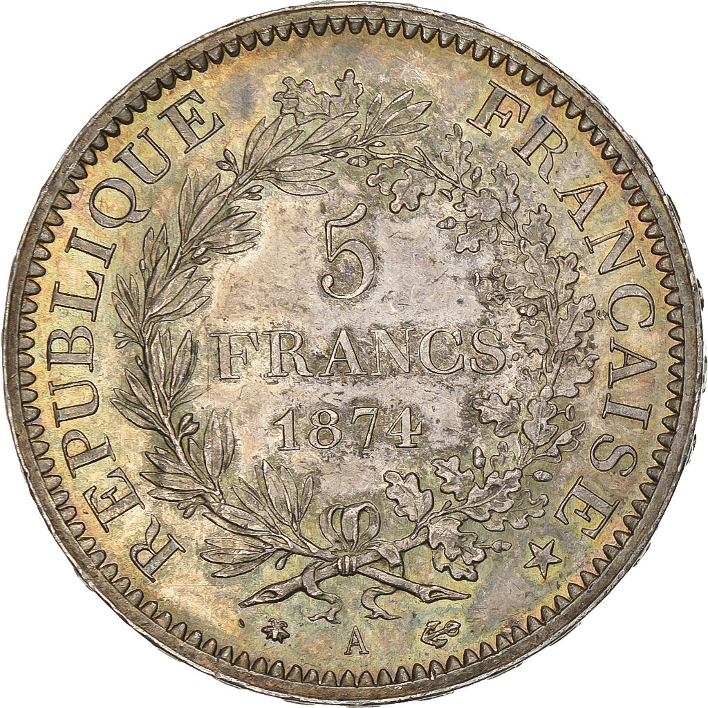Moneda, Francia, Hercule, 5 Francs, 1874, Paris, EBC, Plata, KM:820.1