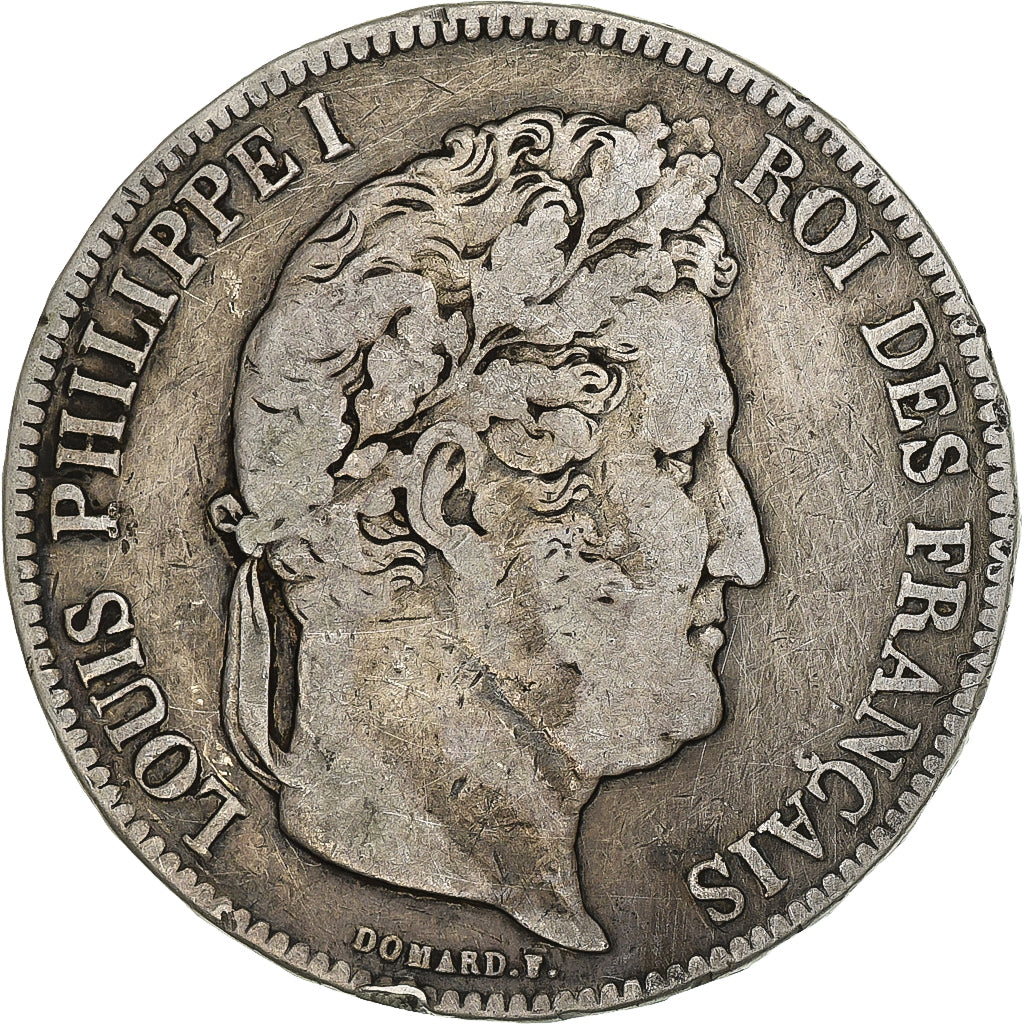 Francia, 5 Francs, Louis-Philippe, 1834, La Rochelle, Plata, BC+, Gadoury:678