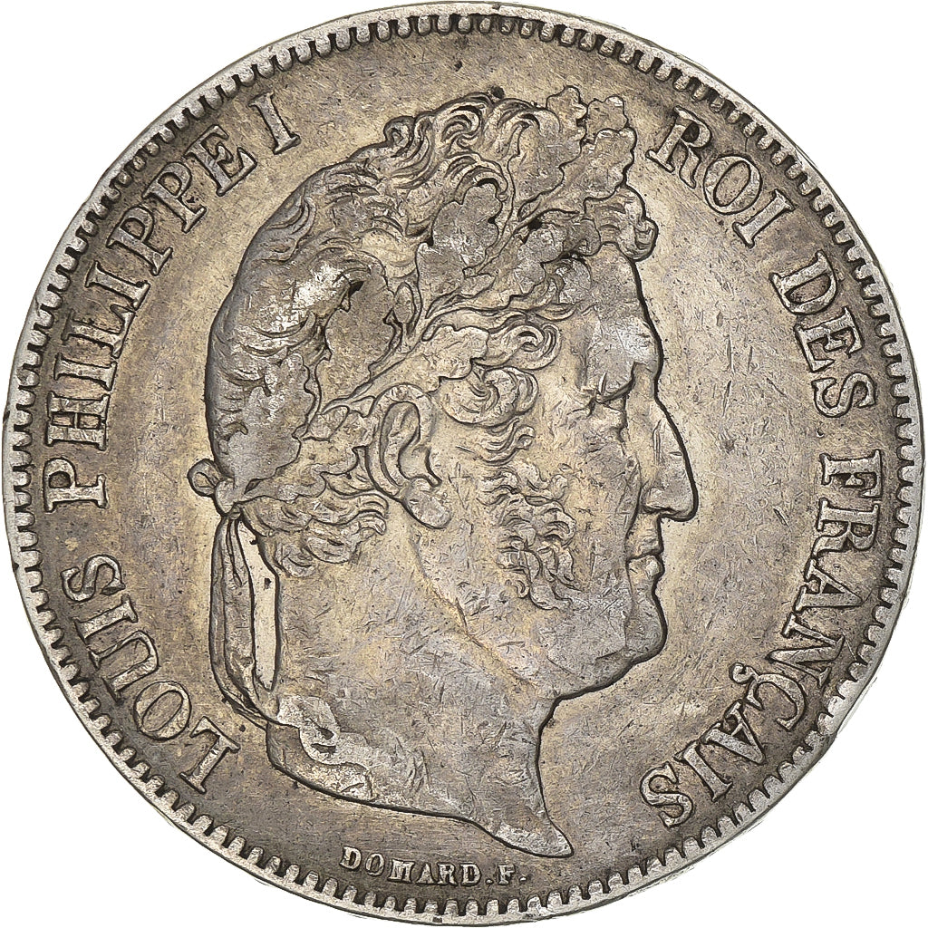 Coin, France, Louis-Philippe, 5 Francs, 1839, Rouen, VF(30-35), Silver