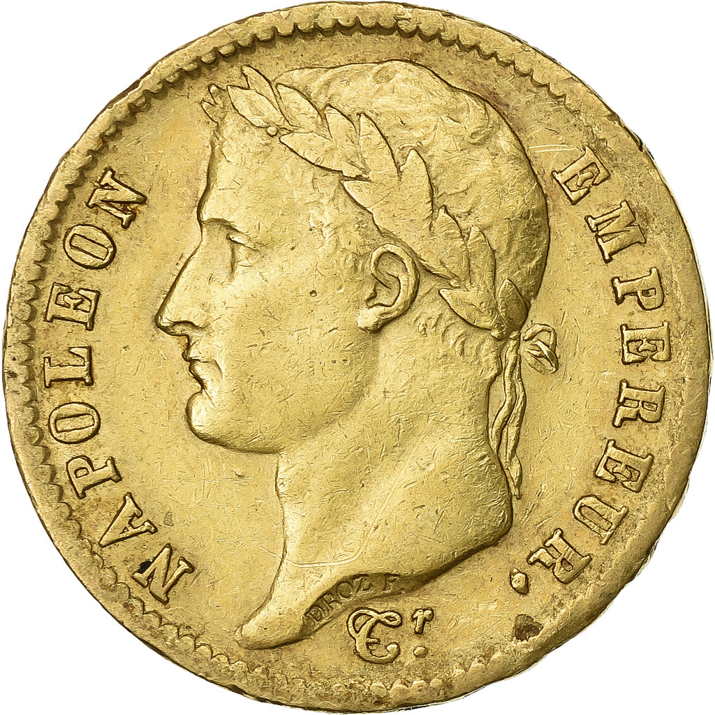 France, Napoléon I, 20 Francs, 1808, Paris, AU(50-53), Gold,KM:687.1,Gadoury1024