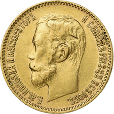 Russie, Nicholas II, 5 Roubles, 1900, Saint-Pétersbourg, Or, TTB+