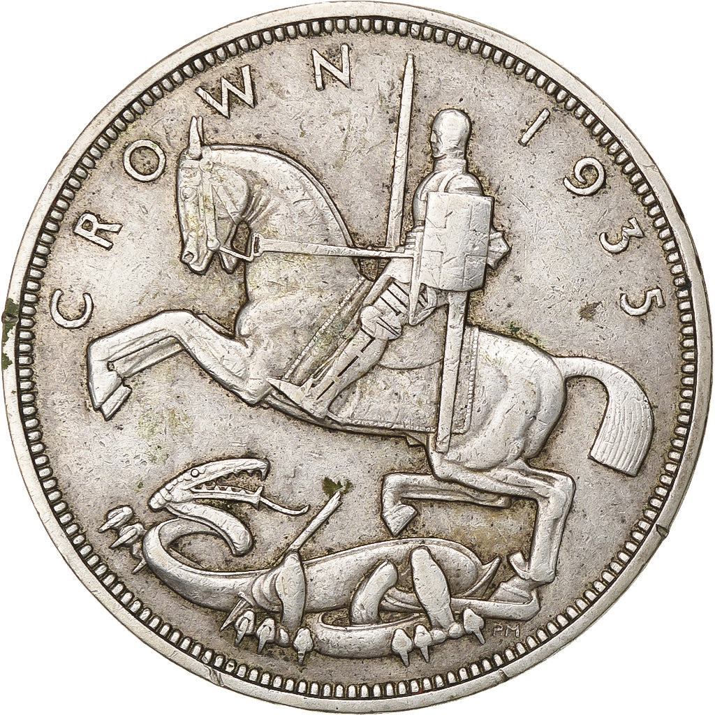 Moneta, Wielka Brytania, George V, Crown, 1935, AU(50-53), Srebro, KM:842