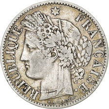 France, 2 Francs, Cérès, 1887, Paris, Silver, VF(30-35), Gadoury:530a