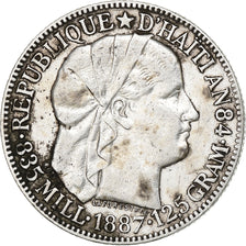 Haiti, 50 Centimes, 1887, Silver, AU(50-53), KM:47