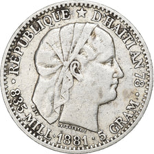 Haiti, 20 Centimes, 1881, Silver, VF(30-35), KM:44