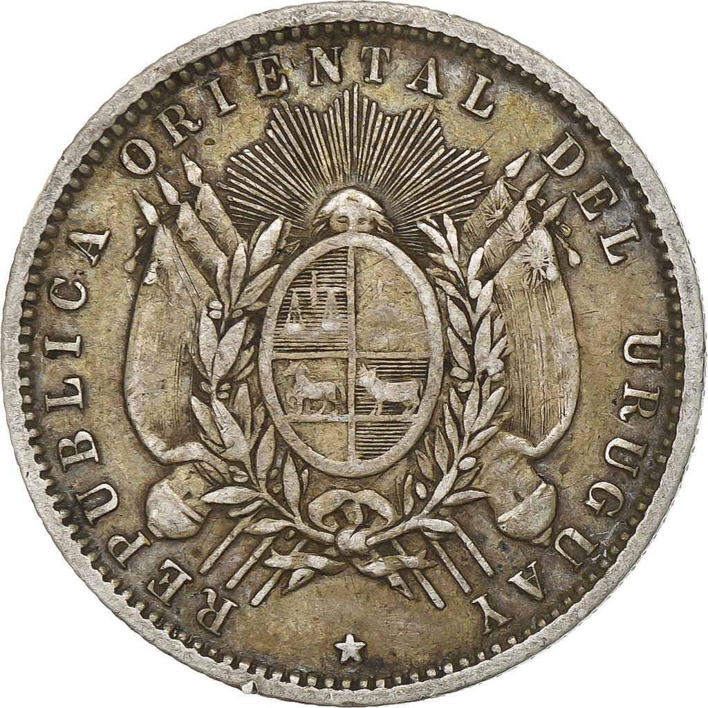 Coin, Uruguay, 20 Centesimos, 1877, Uruguay Mint, Paris, Berlin, Vienna