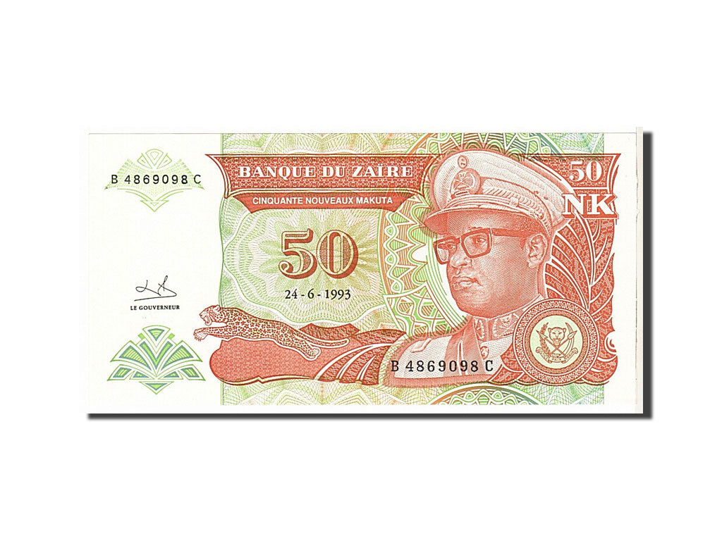 Banknote, Zaire, 50 Nouveaux Makuta, 1993, KM:51, UNC(65-70)