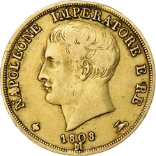 Italien Staaten, KINGDOM OF NAPOLEON, Napoleon I, 20 Lire, 1808, Milan, Gold