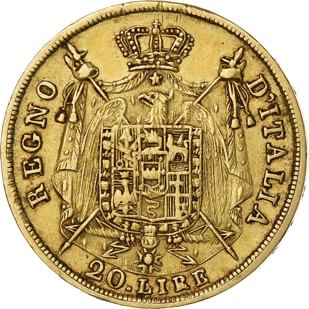 Italien Staaten, KINGDOM OF NAPOLEON, Napoleon I, 20 Lire, 1808, Milan, Gold