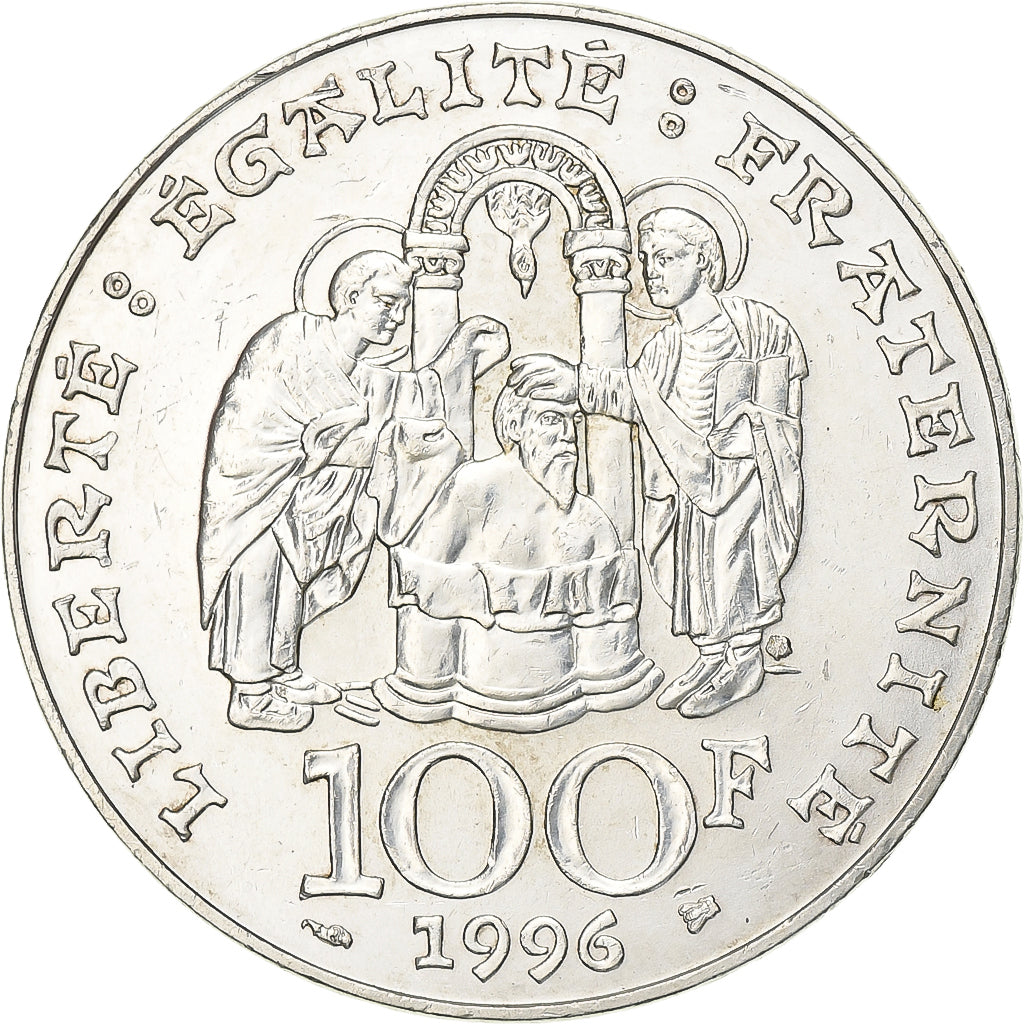 Coin, France, Clovis, 100 Francs, 1996, AU(55-58), Silver, KM:1180, Gadoury:953