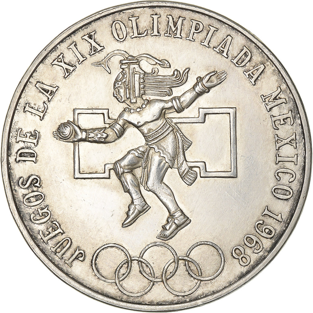 Mexico, 25 Pesos, 1968, Mexico City, AU(50-53), Silver, KM:479.1