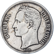 Moneta, Venezuela, Gram 25, 5 Bolivares, 1936, MB+, Argento, KM:24.2