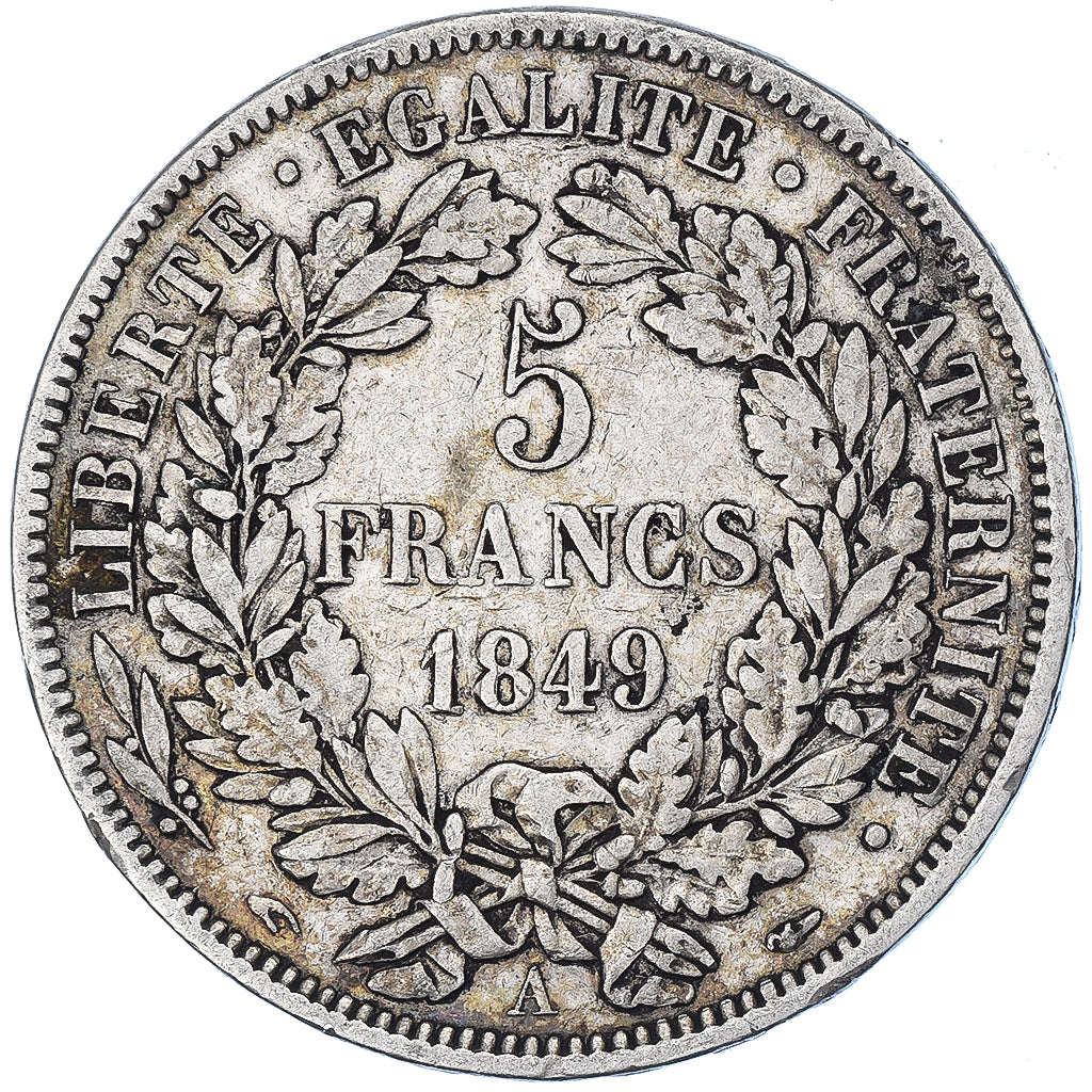 France, Cérès, 5 Francs, 1849, Paris, VF(30-35), Silver, KM:761.1, Gadoury:719