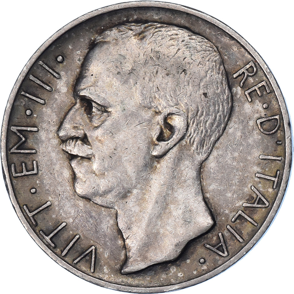 Moneta, Włochy, Vittorio Emanuele III, 10 Lire, 1927, Rome, VF(30-35), Srebro