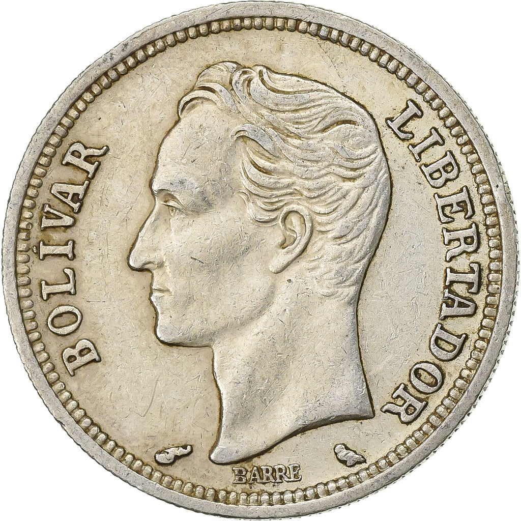 Moeda, Venezuela, Bolivar, 1965, AU(50-53), Prata, KM:37a