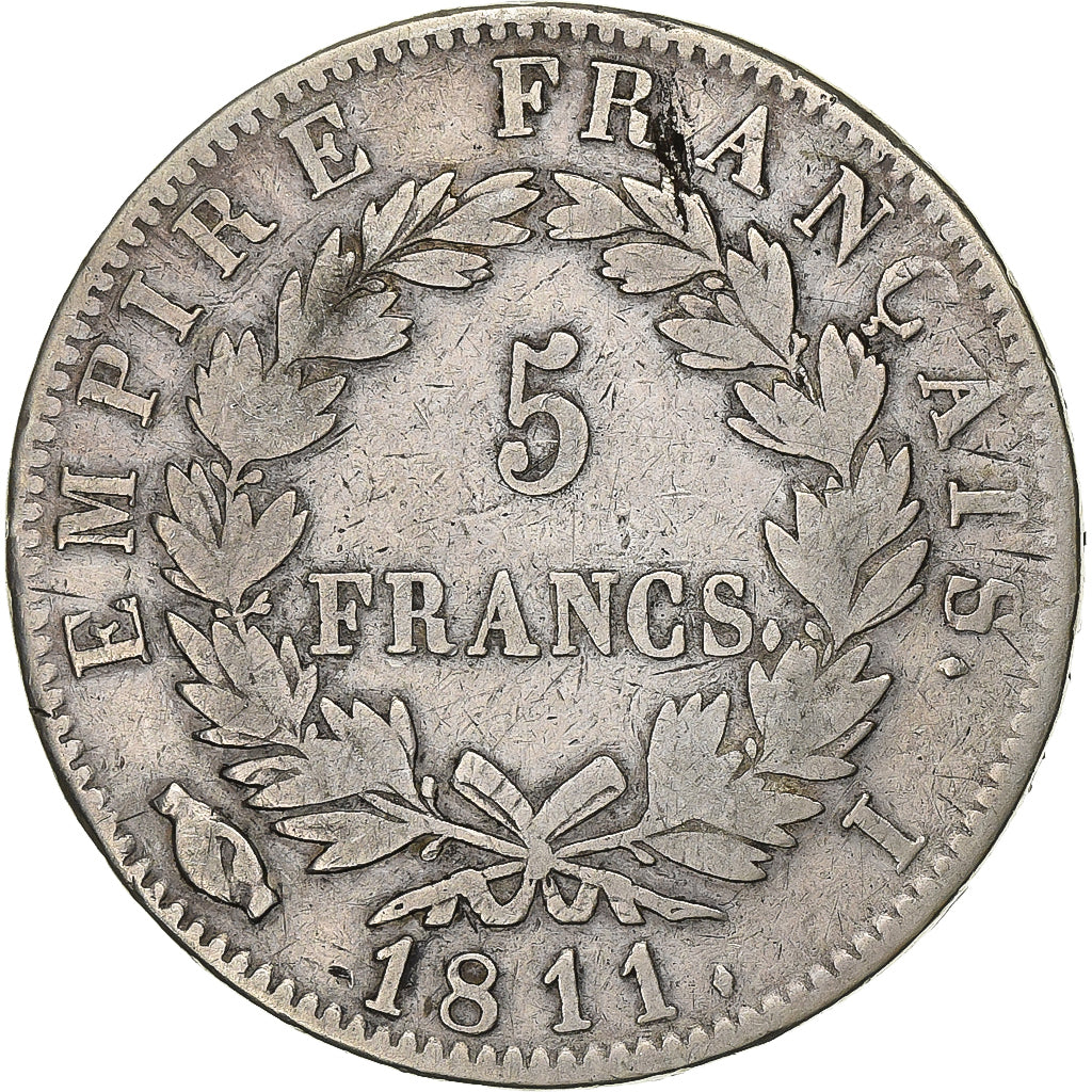 Monnaie, France, Napoléon I, 5 Francs, 1811, Limoges, TB+, Argent, Gadoury:584