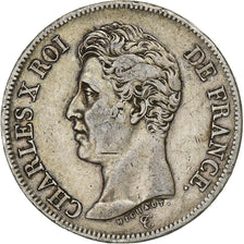 France, Charles X, 5 Francs, 1825, Paris, Silver, VF(30-35), Gadoury:643