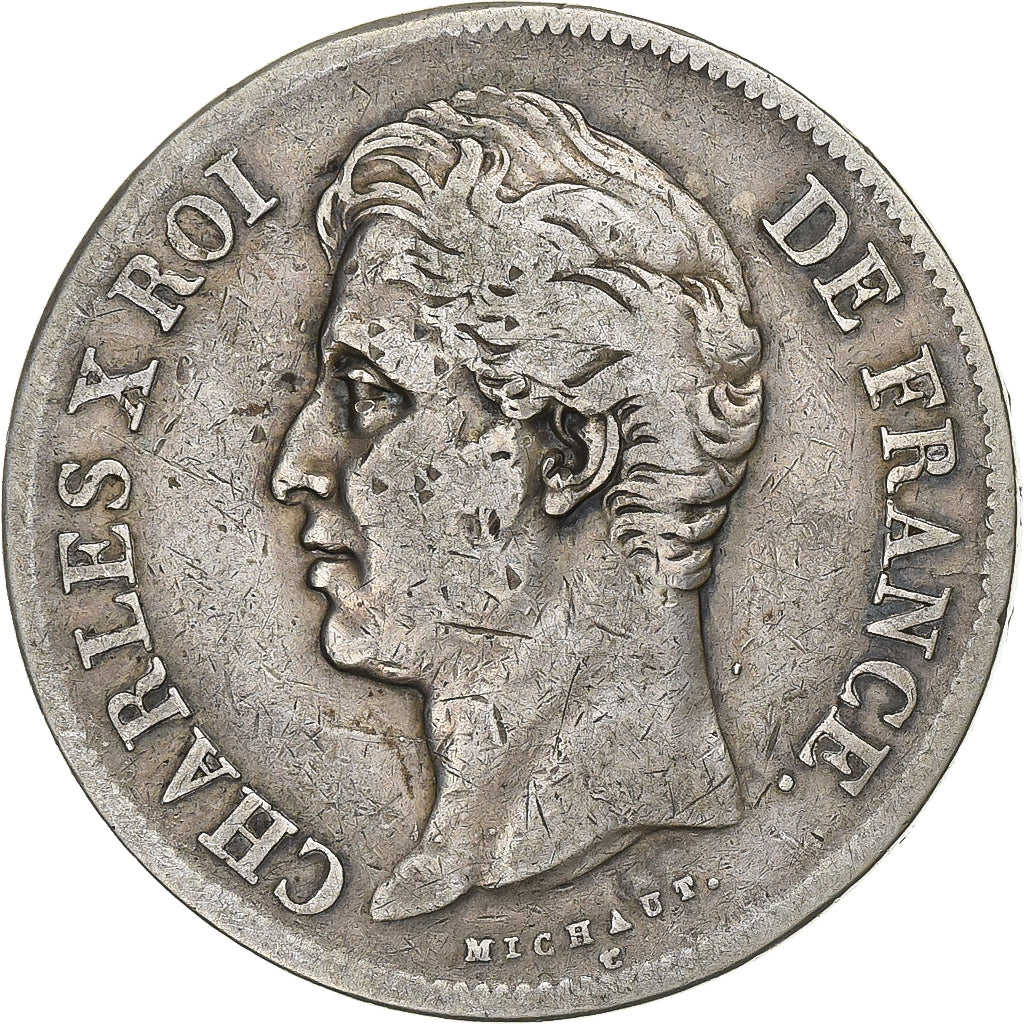 Frankreich, Charles X, 5 Francs, 1827, Lille, VF(30-35), Silver, KM:728.13