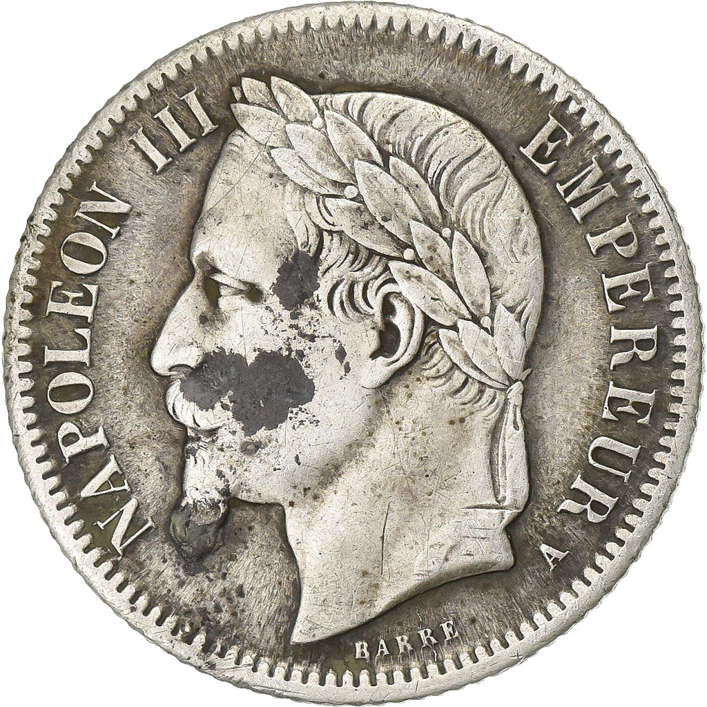 Moeda, França, 1 Franc, 1866, Paris, VF(30-35), Prata, KM:806.1, Gadoury:463