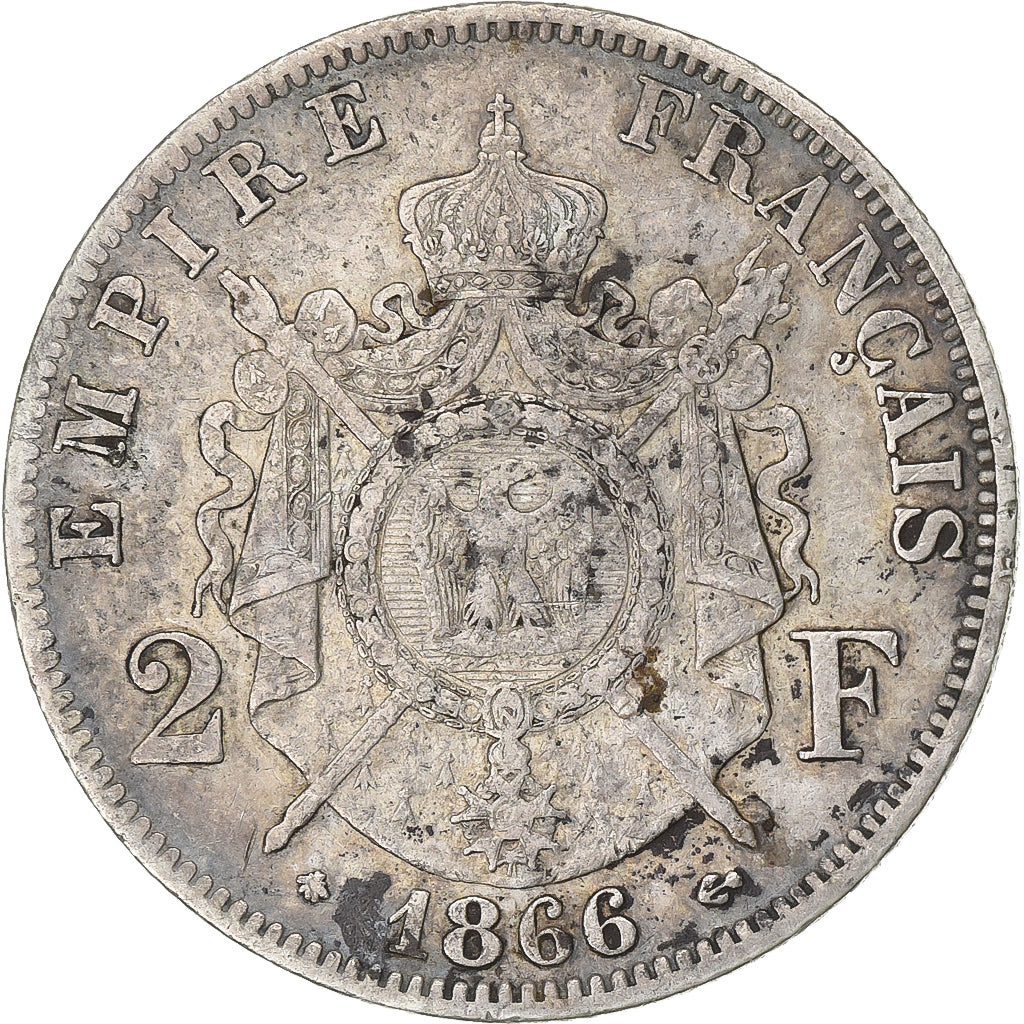 Munten, Frankrijk, Napoleon III, Napoléon III, 2 Francs, 1866, Paris, FR+