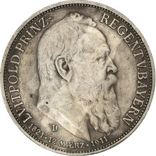 Germania, Kingdom of Bavaria, Otto, 3 Mark, 1911, Munich, Argento, BB, KM:998