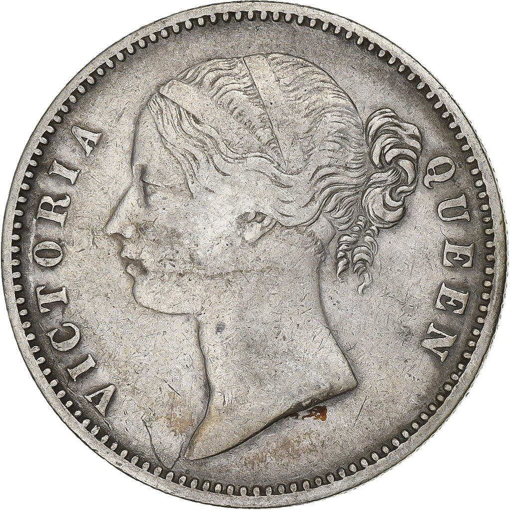 INDIA-BRITISH, Victoria, Rupee, 1840, Calcutta, EF(40-45), Silver, KM:457.1