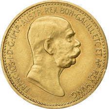 AUSTRIA, 10 Corona, 1909, KM #2816, AU(55-58), Gold, 19, 3.38