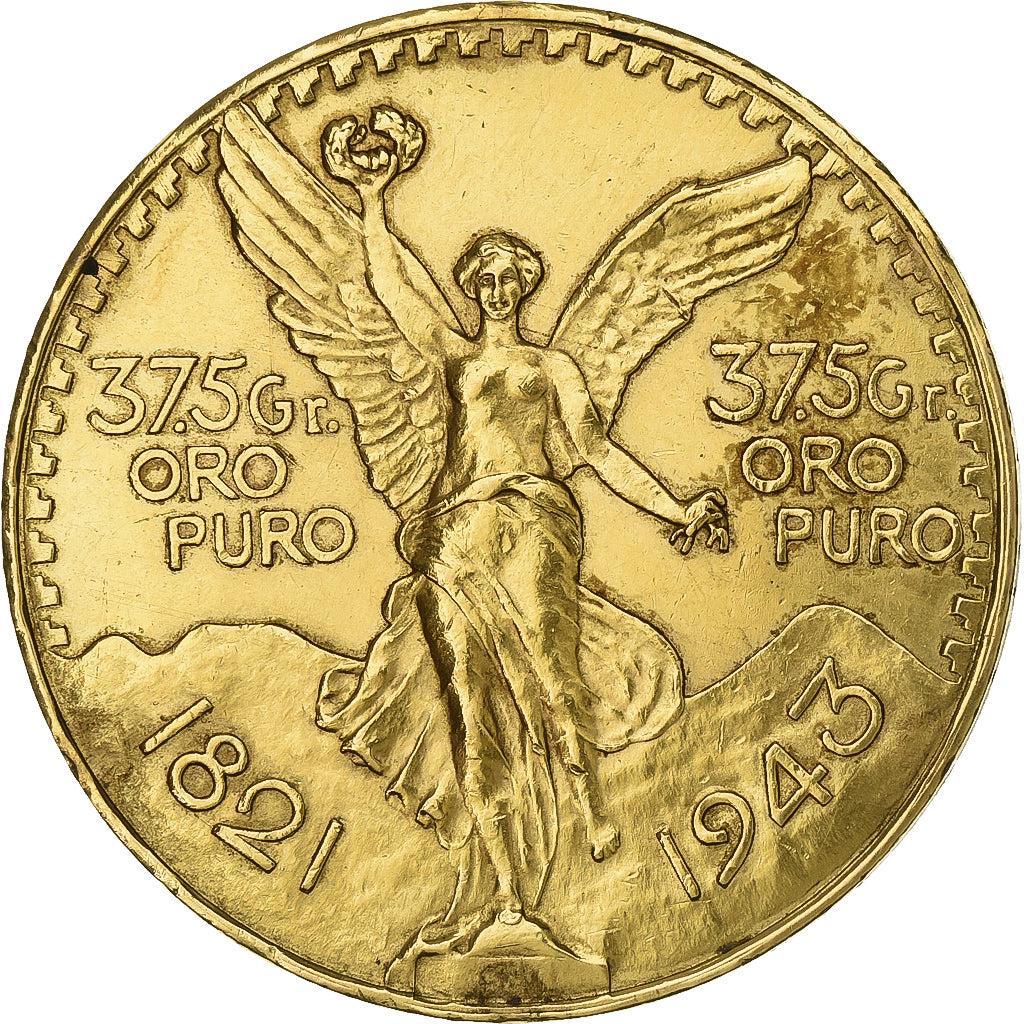 México, Module de 50 Pesos, 1943, Mexico City, Oro, MBC+, KM:482