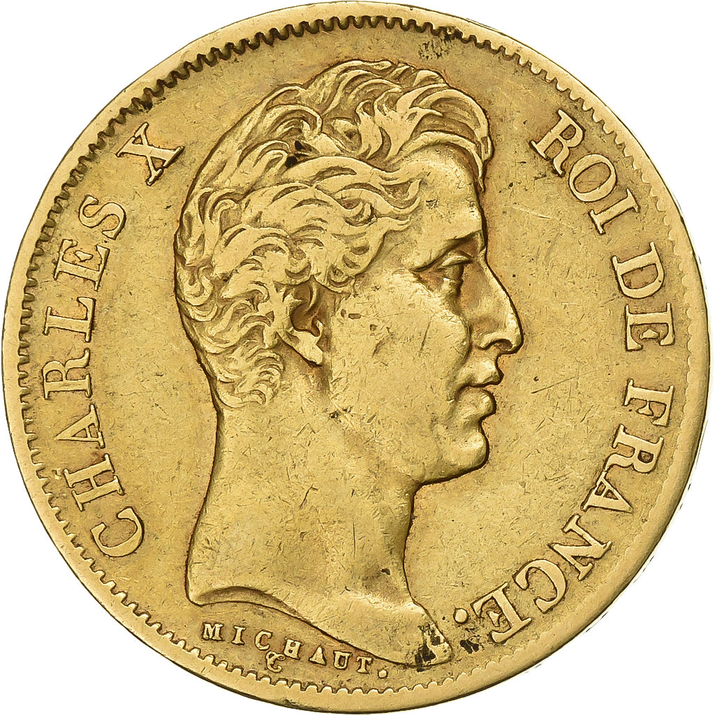 FRANCE, Charles X, 40 Francs, 1830, Paris, KM #721.1, EF(40-45), Gold, Gadoury..