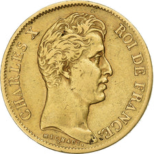 FRANCE, Charles X, 40 Francs, 1830, Paris, KM #721.1, EF(40-45), Gold, Gadoury..