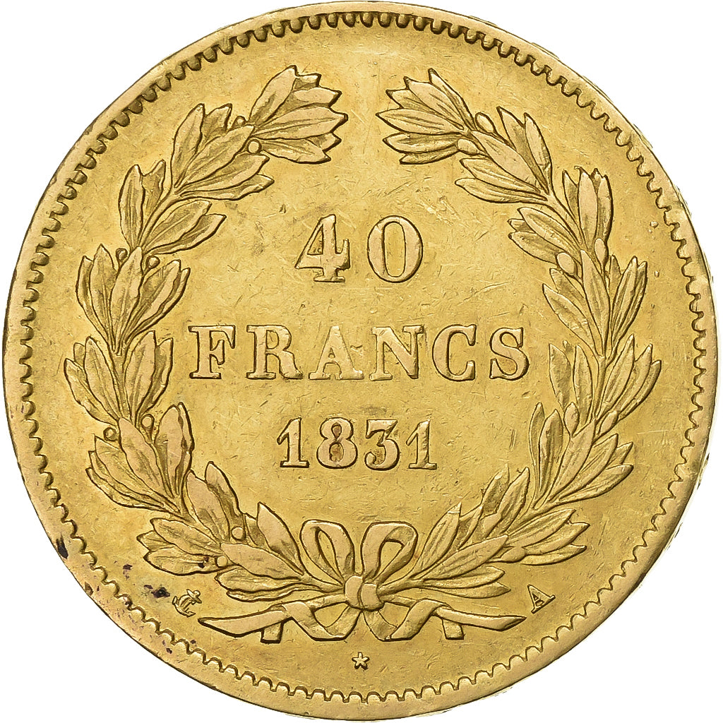 Francia, Louis-Philippe, 40 Francs, 1831, Paris, Oro, MBC+, Gadoury:1106, Le