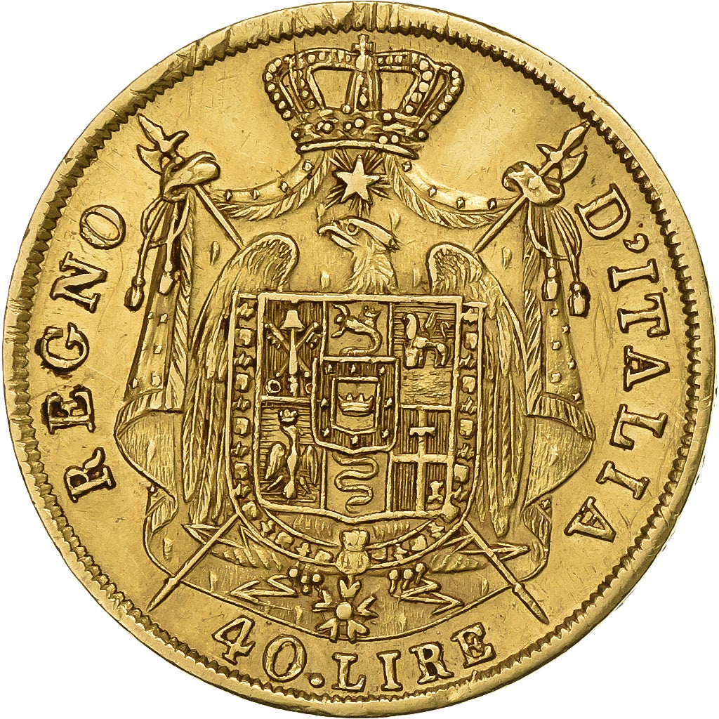 Italian States, KINGDOM OF NAPOLEON, Napoleon I, 40 Lire, 1808, Milan, Gold