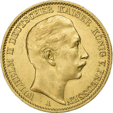 German States, PRUSSIA, Wilhelm II, 20 Mark, 1911, Berlin, Gold, AU(55-58)