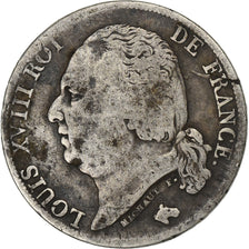 France, Louis XVIII, Franc, 1824, Limoges, Très rare, Argent, TB, Le Franc:F.