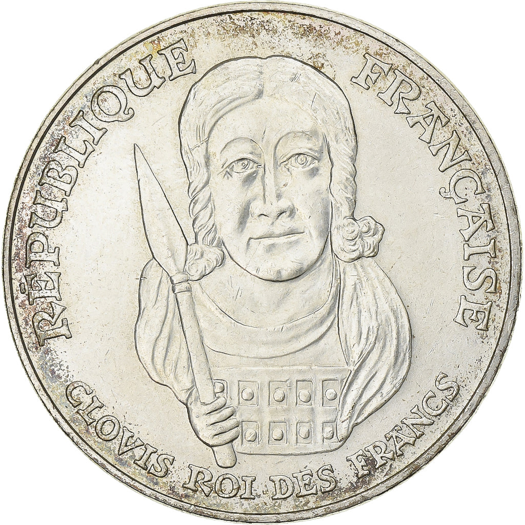 France, Clovis, 100 Francs, 1996, AU(55-58), Silver, KM:1180, Gadoury:953