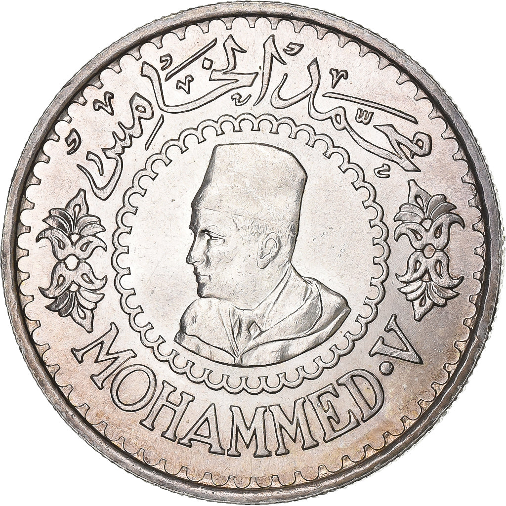 Münze, Marokko, Mohammed V, 500 Francs, 1956, Paris, VZ+, Silber, KM:54