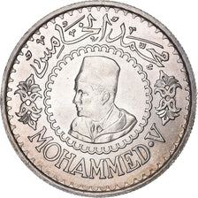 Münze, Marokko, Mohammed V, 500 Francs, 1956, Paris, VZ+, Silber, KM:54