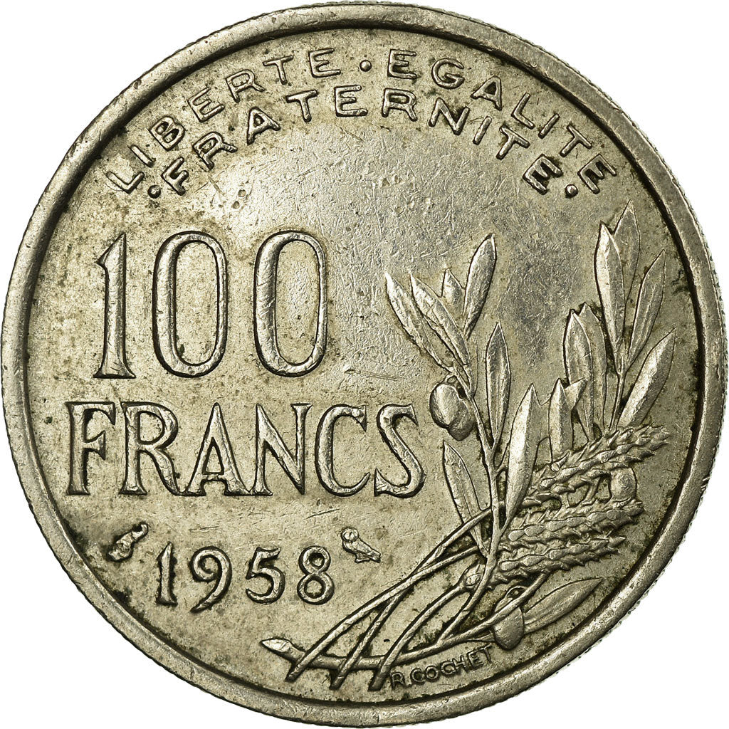 Münze, Frankreich, Cochet, 100 Francs, 1958, SS, Copper-nickel, Gadoury:897