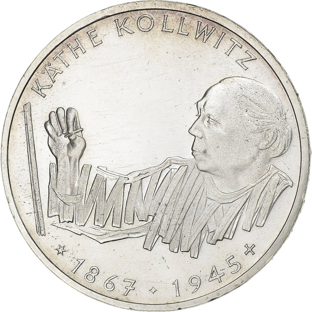 Moneta, GERMANIA - REPUBBLICA FEDERALE, 10 Mark, 1992, Karlsruhe, Germany, BB