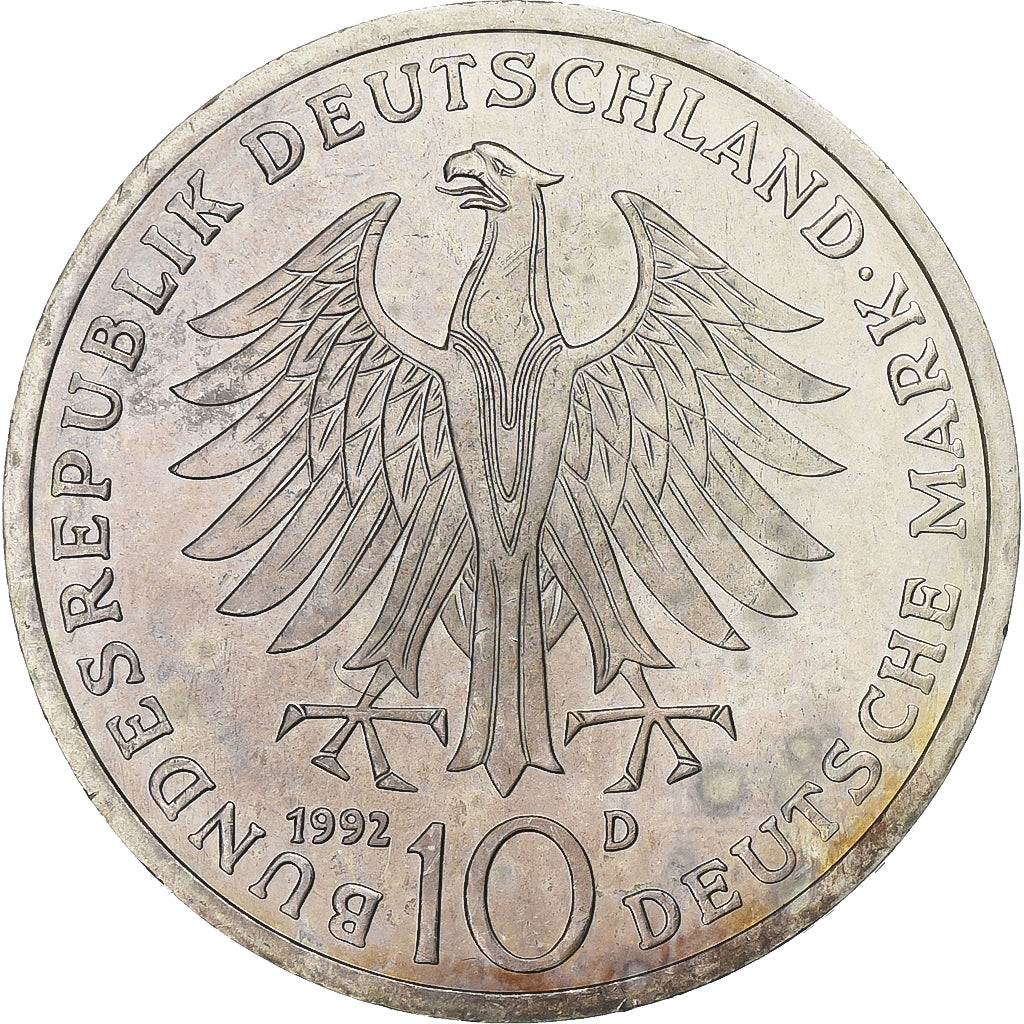 Coin, GERMANY - FEDERAL REPUBLIC, 10 Mark, 1992, Munich, Germany, MS(63)