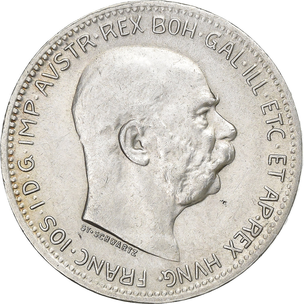Hongarije, Franz Joseph I, Korona, 1915, Kormoczbanya, Zilver, PR, KM:492