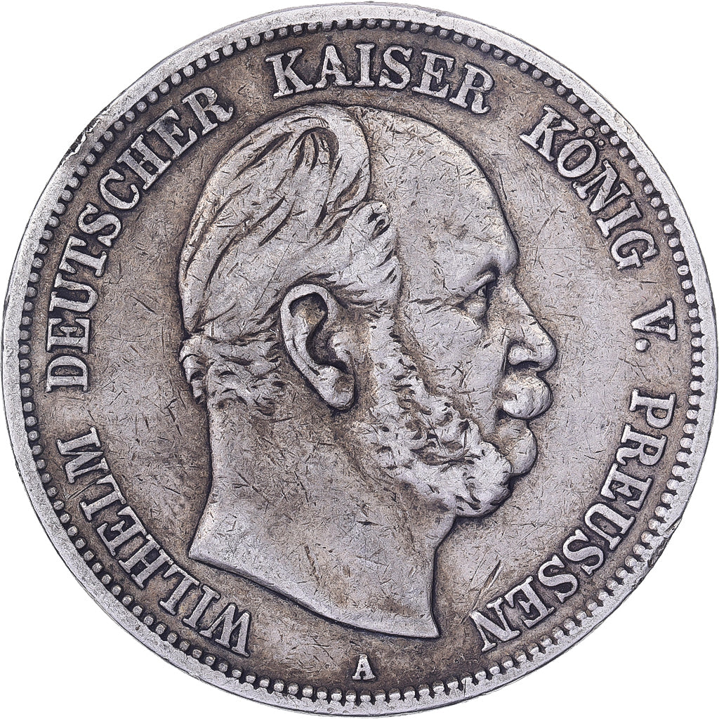 Stati tedeschi, PRUSSIA, Wilhelm I, 5 Mark, 1876, Berlin, Argento, BB, KM:503