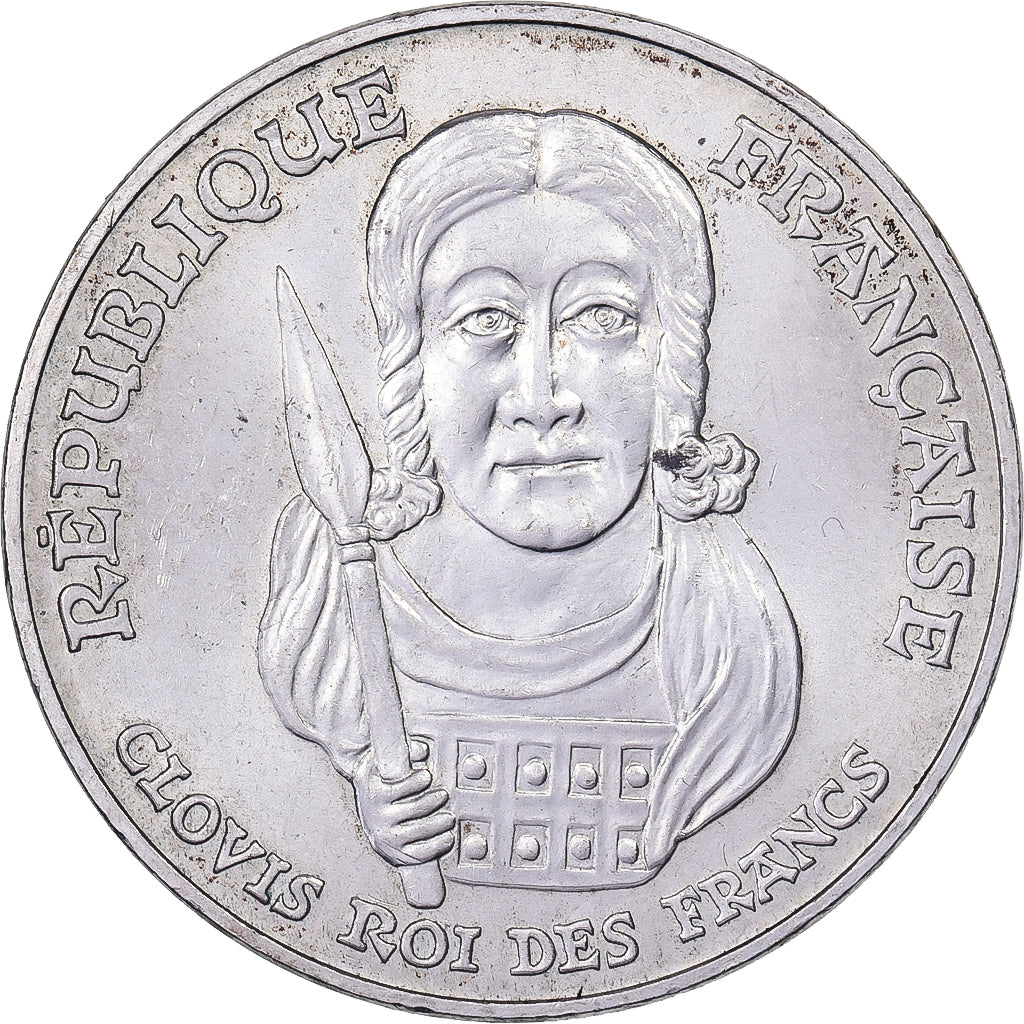 Coin, France, Clovis, 100 Francs, 1996, Paris, AU(50-53), Silver, KM:1180