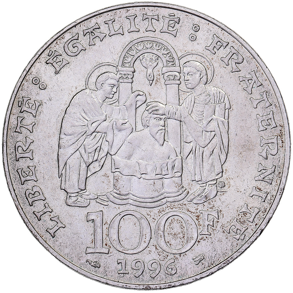 Coin, France, Clovis, 100 Francs, 1996, Paris, AU(50-53), Silver, KM:1180